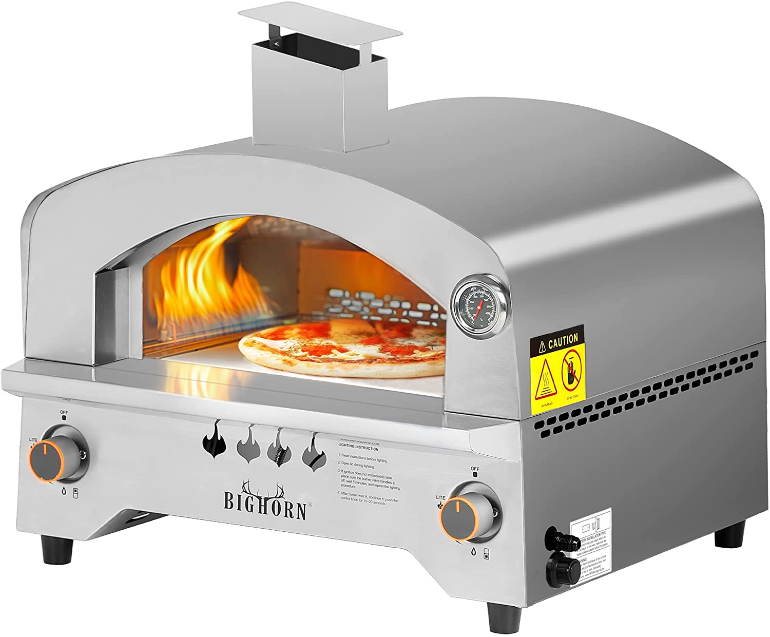 大喇叭户外燃气披萨烤箱，便携式丙烷披萨烤箱