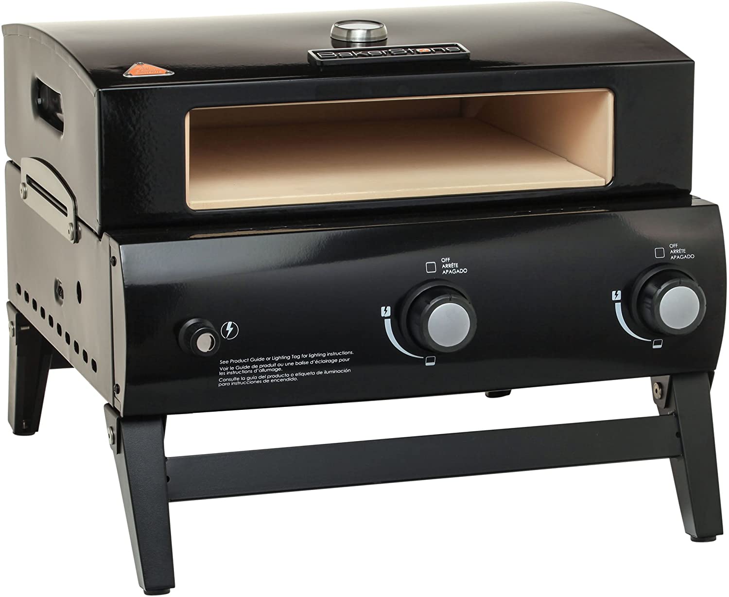 BakerStone 9152403便携式燃气披萨烤箱，黑色