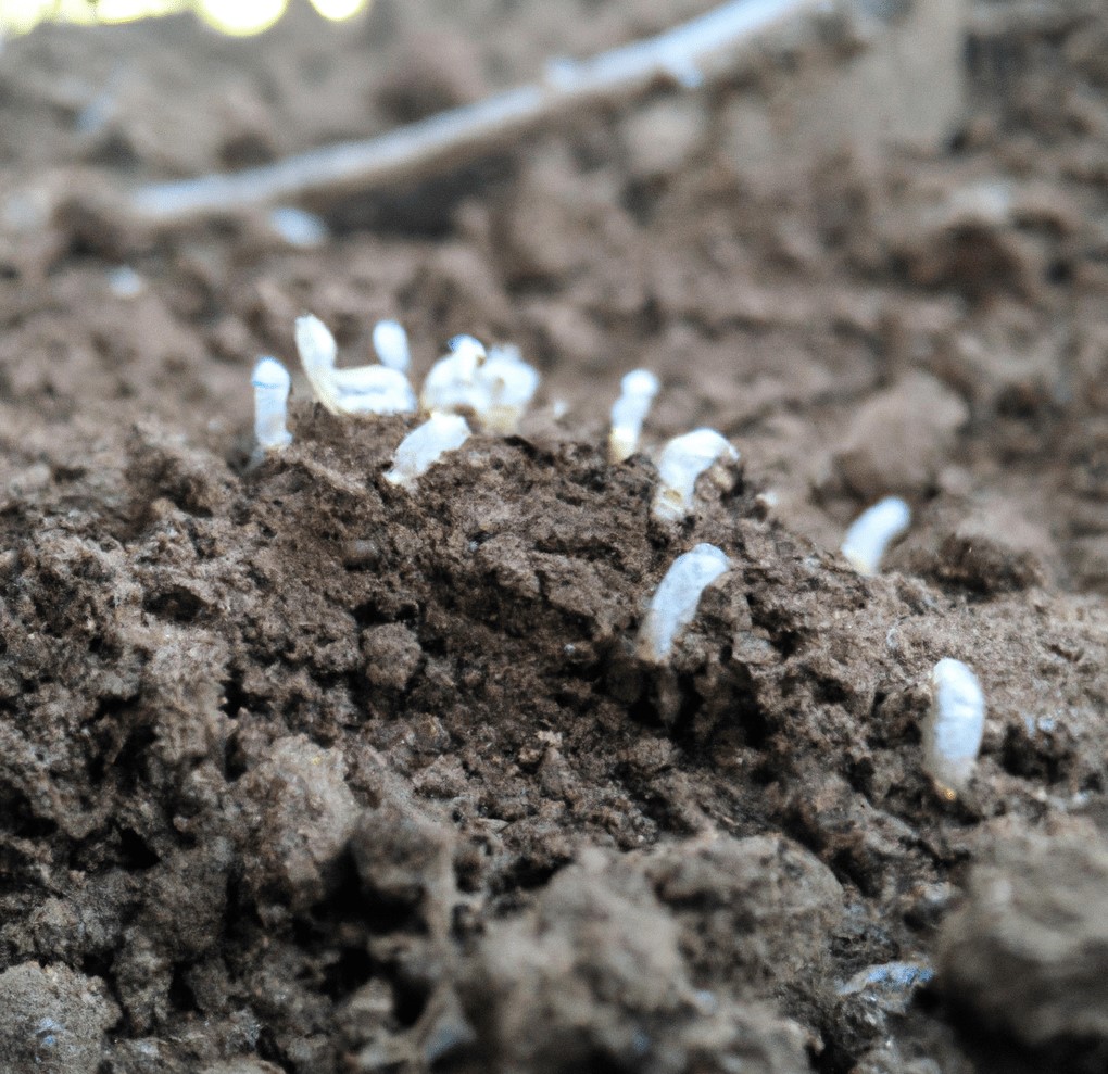 土壤上有许多白色的小虫子