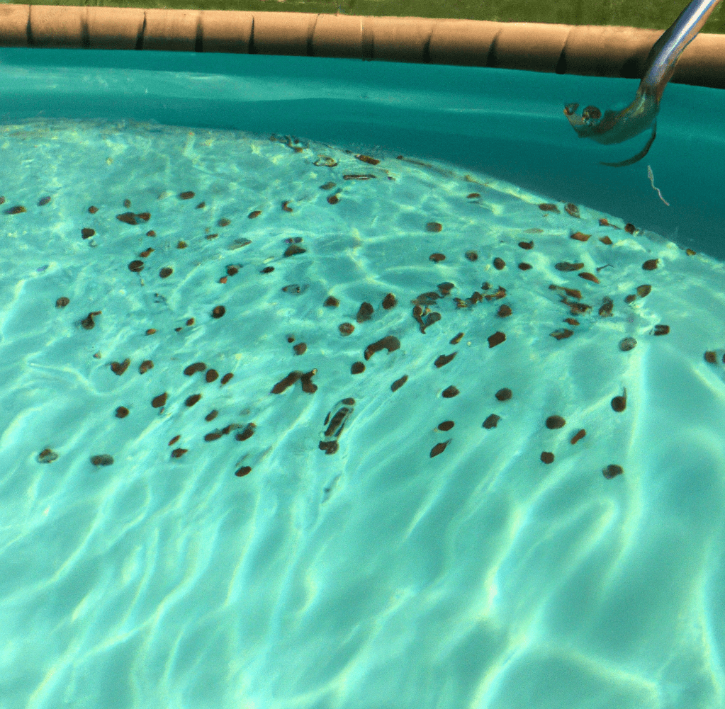 小水虫漂浮在泳池下面
