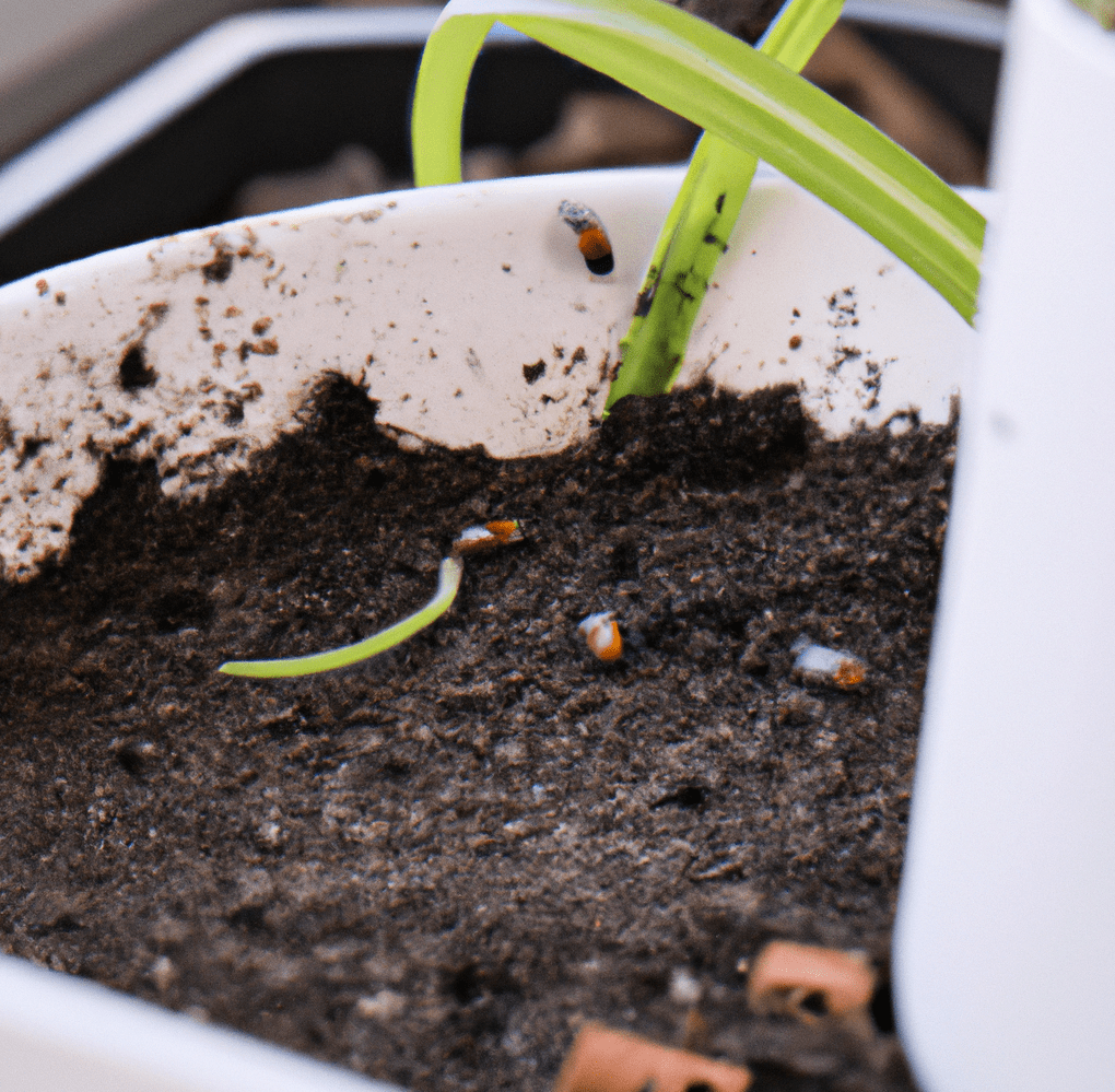 植物土壤上的小虫子